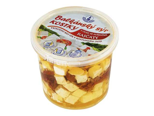 Balkánský sýr 370g - kostky v oleji se sušenými rajčaty