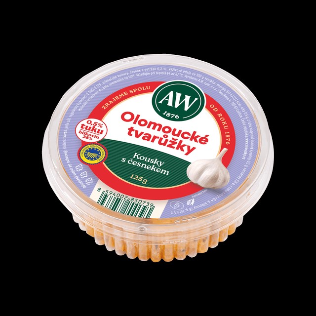 Olomoucké tvarůžky Kousky s česnekem 125g