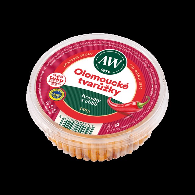 Olomoucké tvarůžky Kousky s chilli 125g