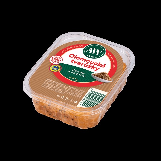 Olomoucké tvarůžky Kousky s kmínem 420g