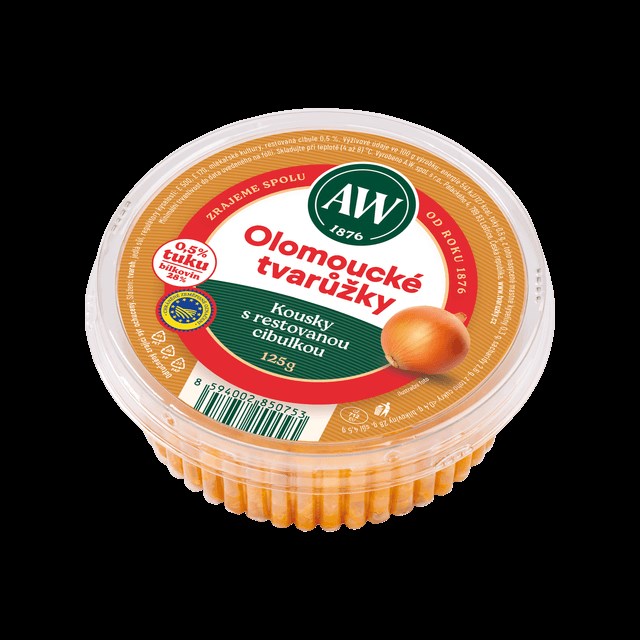Olomoucké tvarůžky Kousky s restovanou cibulkou 125g
