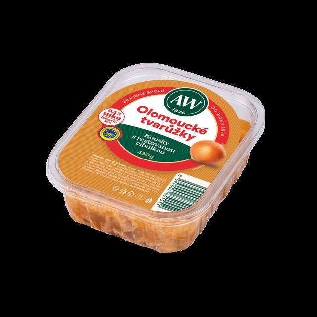 Olomoucké tvarůžky Kousky s restovanou cibulkou 420g