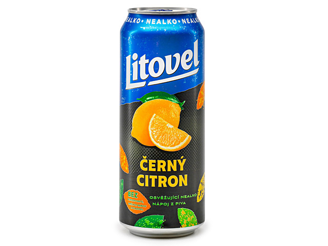 Pivo Litovel Černý citron nealko 0,5 l