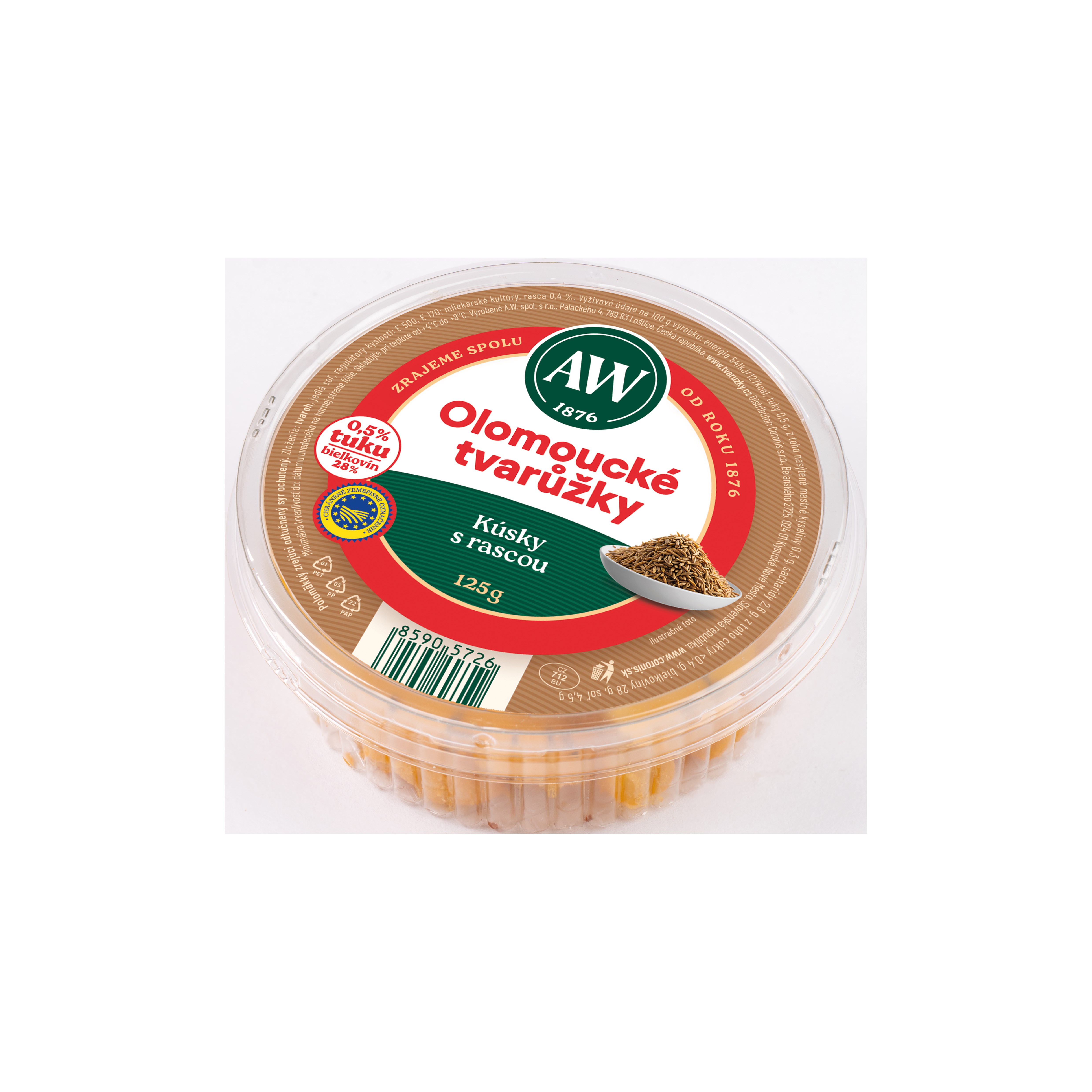 SK Olomoucké tvarůžky Kousky s kmínem 125g