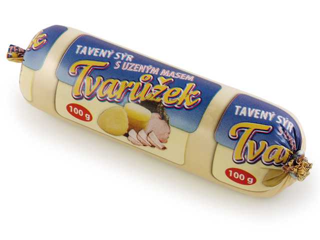 Tvarůžek 100g, tavený sýr s uzeným masem